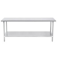 Advance Tabco SAG-307 30" x 84" 16 Gauge Stainless Steel Commercial Work Table with Undershelf