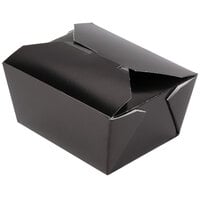 Fold-Pak 01BPBLACKM Bio-Pak 5" x 4" x 3" Black Microwavable Paper #1 Take-Out Containers - 450/Case