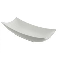 10 Strawberry Street OSLO-21CPPLTR Oslo 21" x 10 3/8" White Porcelain Rolled Coupe Platter - 4/Case