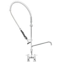Equip by T&S 5PR-4D12 Deck Mounted 38 1/4" High Pre-Rinse Faucet with 4" Adjustable Centers, 44" Hose, 12" Add-On Faucet, and 6" Wall Bracket