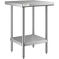Regency 24 inch x 24 inch All 18-Gauge 430 Stainless Steel Commercial Work Table with Undershelf