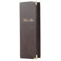 Menu Solutions RS130BA Royal Select Series 4 1/4" x 11" Customizable Leather-Like Continuous 3 View Menu Cover