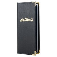 Menu Solutions RS150BA Royal Select Series 4 1/4" x 11" Customizable Leather-Like 6 View Booklet Menu Cover