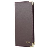 Menu Solutions RS140BA Royal Select Series 4 1/4" x 11" Customizable Leather-Like 4 View Booklet Menu Cover