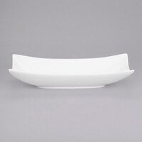 10 Strawberry Street OSLO-15CPPLTR Oslo 15" x 7" White Porcelain Rolled Coupe Platter - 8/Case