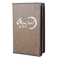 Menu Solutions RS160D Royal Select Series 8 1/2" x 14" Customizable Leather-Like 8 View Booklet Menu Cover