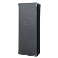 Menu Solutions RS170B Royal Select Series 5 1/2" x 11" Customizable Leather-Like 10 View Booklet Menu Cover