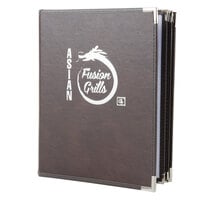 Menu Solutions RS180C Royal Select Series 8 1/2" x 11" Customizable Leather-Like 12 View Booklet Menu Cover