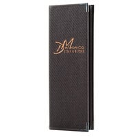 Menu Solutions RS180BD Royal Select Series 4 1/4" x 14" Customizable Leather-Like 12 View Booklet Menu Cover