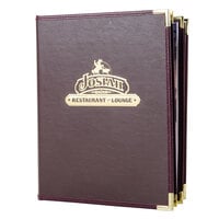 Menu Solutions RS150C Royal Select Series 8 1/2" x 11" Customizable Leather-Like 6 View Booklet Menu Cover