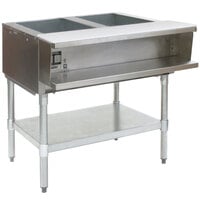Eagle Group AWT2 Natural Gas Two Pan Water Bath Steam Table - Sealed Well