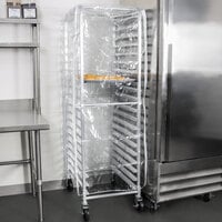 Winholt Heavy Duty Clear Bun Pan Rack Cover with 3 Zippers - 28 inch x 23 inch x 61 inch