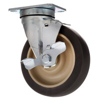 All Points 26-2375 5" Swivel Plate Caster with Brake - 300 lb. Capacity