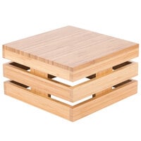 Cal-Mil 3332-7-60 Bamboo Square Crate Riser - 12" x 12" x 7"