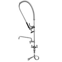 Equip by T&S 5PR-2S10 Deck Mounted 38 1/2" High Pre-Rinse Faucet with Flex Inlets, 44" Hose, 10 1/8" Add-On Faucet, and 6" Wall Bracket