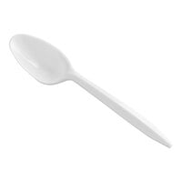 Choice Medium Weight White Plastic Teaspoon - 1000/Case