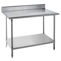 Advance Tabco KAG-243 24" x 36" 16 Gauge Stainless Steel Commercial Work Table with 5" Backsplash and Undershelf