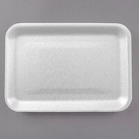 CKF 88103 (#2S) White Foam Meat Tray 8 1/4 inch x 5 3/4 inch x 1/2 inch - 500/Case