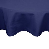 Intedge Round Navy Hemmed 65/35 Poly/Cotton Blend Cloth Table Cover