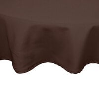 Intedge Round Brown Hemmed 65/35 Poly/Cotton Blend Cloth Table Cover