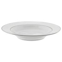 10 Strawberry Street DSL0003 9" 10 oz. Double Line Silver Porcelain Soup Bowl - 24/Case