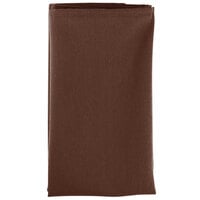 Intedge Brown 65/35 Polycotton Blend Cloth Napkins, 22" x 22" - 12/Pack