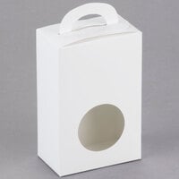 1-Piece 1/2 lb. Circular Window Candy Box White 3 1/2" x 2" x 5 3/8"   - 250/Case