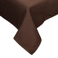 Intedge 54" x 96" Rectangular Brown Hemmed 65/35 Poly/Cotton Blend Cloth Table Cover