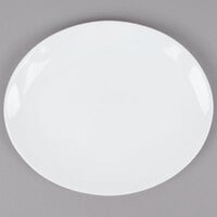 Tuxton VPH-094 Florence 9 1/2" x 7 3/4" Bright White Coupe Oval China Platter - 24/Case