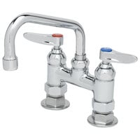 T&S B-0228-CR Deck Mount Faucet with 4" Adjustable Centers and Cerama Cartridges - 6" Spread