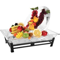 Cal-Mil IP102-13 Small Ultimate Black Ice Housing System with Ice Pan, Drainage Hose, and LED Lighting - 19" x 27" x 8"