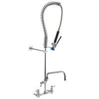 Fisher 48917 Backsplash Mounted Pre-Rinse Faucet with Wall Bracket and 8" Centers - 12" Swing Spout