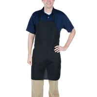 Chef Revival Black Polyester Customizable Bib Apron - 32" x 27"