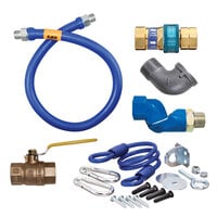 Dormont 1650KITS60 Deluxe SnapFast® 60" Gas Connector Kit with Swivel MAX®, Elbow, and Restraining Cable - 1/2" Diameter