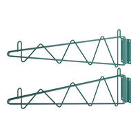 Regency 24" Deep Wall Mounting Bracket for Green Epoxy Wire Shelving - 2/Set