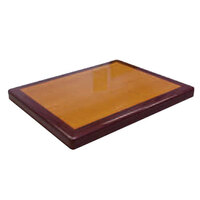 American Tables & Seating ATR3045 Resin Super Gloss 30" x 45" Rectangle Two Tone Table Top - Cherry and Mahogany