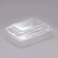 Dart C30UT1 StayLock® 9 3/8" x 6 3/4" x 2 1/8" Clear Hinged Plastic Medium Shallow Dome Oblong Container - 125/Pack