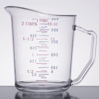 Cambro 50MCCW135 Camwear 1 Pint Clear Polycarbonate Measuring Cup