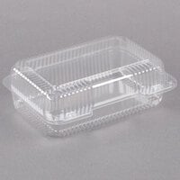 Dart C40UT1 StayLock® 9 3/8" x 6 3/4" x 3 1/8" Clear Hinged Plastic Medium High Dome Oblong Container - 125/Pack