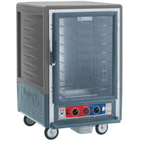 Metro C535-CLFC-4 C5 3 Series Insulated Low Wattage Half Size Heated Holding and Proofing Cabinet with Fixed Wire Slides and Clear Door - Gray