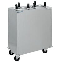 Delfield CAB2-500ET Even Temp Mobile Enclosed Two Stack Heated Dish Dispenser / Warmer for 3" to 5" Dishes - 120V
