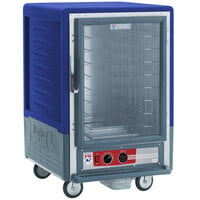 Metro C535-HLFC-4-BU C5 3 Series Insulated Low Wattage Half Size Heated Holding Cabinet with Fixed Wire Slides and Clear Door - Blue