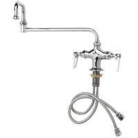T&S B-0251 Deck Mounted Pantry Faucet with Flex Inlets and 15" Double-Jointed Swing Nozzle