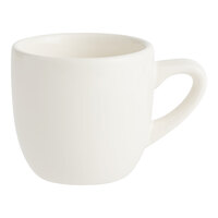 Acopa 3.5 oz. Ivory (American White) Rolled Edge Stoneware Espresso Cup - 12/Pack