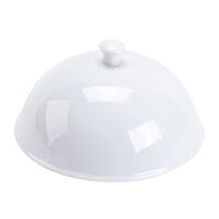 CAC TST-W23-LID Transitions 7 1/2" Bright White Porcelain Lid for Wide Rim Plate - 24/Case