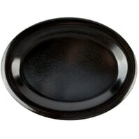 GET OP-120-EW-BK Etchedware 12" x 9" Textured Black Oval Platter - 12/Case