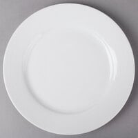CAC HMY-16 Harmony 10 1/2" Super White Porcelain Plate - 12/Case