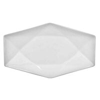 CAC QZT-41 Crystal 14" x 8 3/4" Bright White Rectangular Porcelain Platter - 12/Case