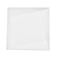 CAC QZT-23 Crystal 11" Bright White Square Porcelain Plate - 12/Case