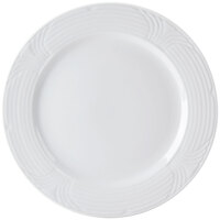 CAC CRO-7 Corona 7 1/2" Super Bright White Embossed Round Porcelain Plate - 36/Case